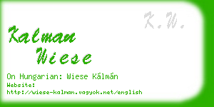kalman wiese business card